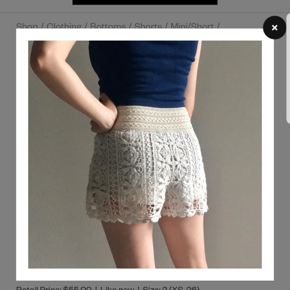 Topshop Crocheted Boho Gypsy Surfer Shorts - Picture 4 of 9